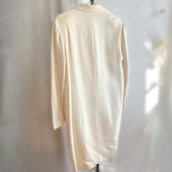 The Margaux Oversized Coat Dress, Size L, Ivory Similar to The Row - Picture 3 of 3